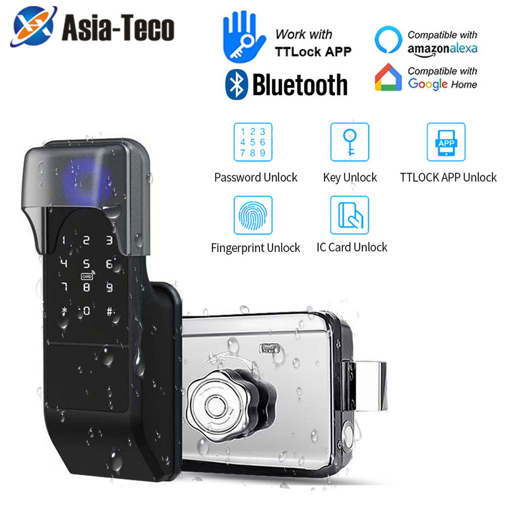 Smart Garden Door Lock - IP65 Waterdicht TTLock Vingerafdruk Smart Deurslot