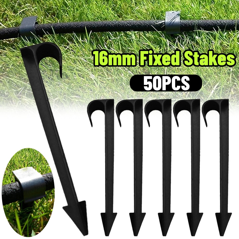 Smart Garden Watering - 50PCS Tuinirrigatieslang Ankers 16mm Vaste Stakes