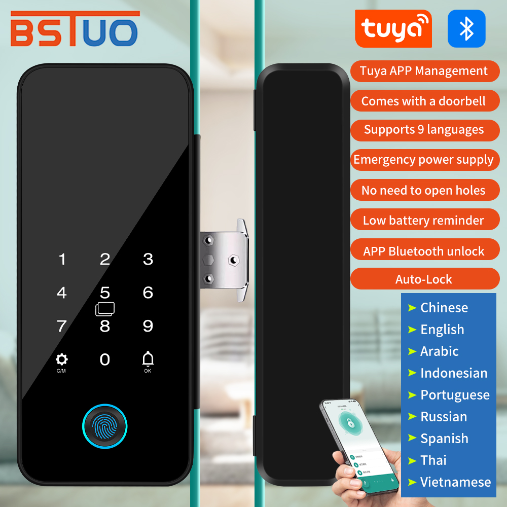 Smart Garden Door Lock - Multifunctioneel slim glazen deurslot Elektronisch cijfer
