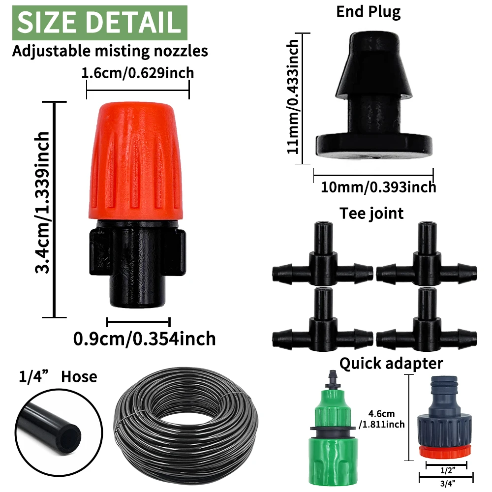 Fog Nozzles Irrigatie Kit 5M-2 - Smart Garden Sprinkler System recensie en prijs